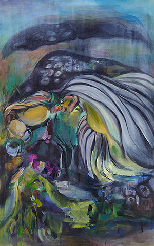 Whale month 240x150cm oil on linen 2012